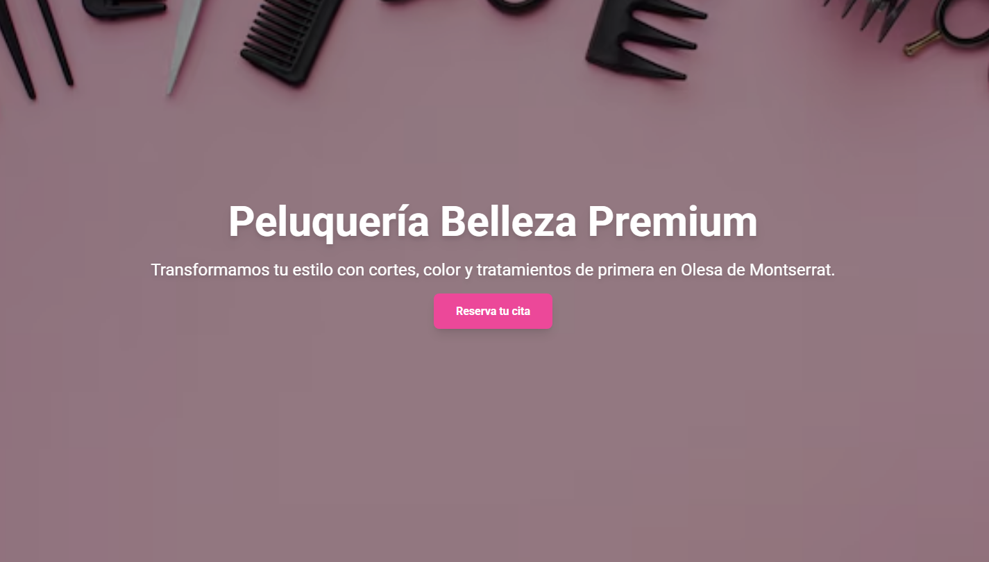 Ejemplo Landing Page Peluquería
